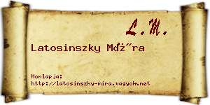 Latosinszky Míra névjegykártya